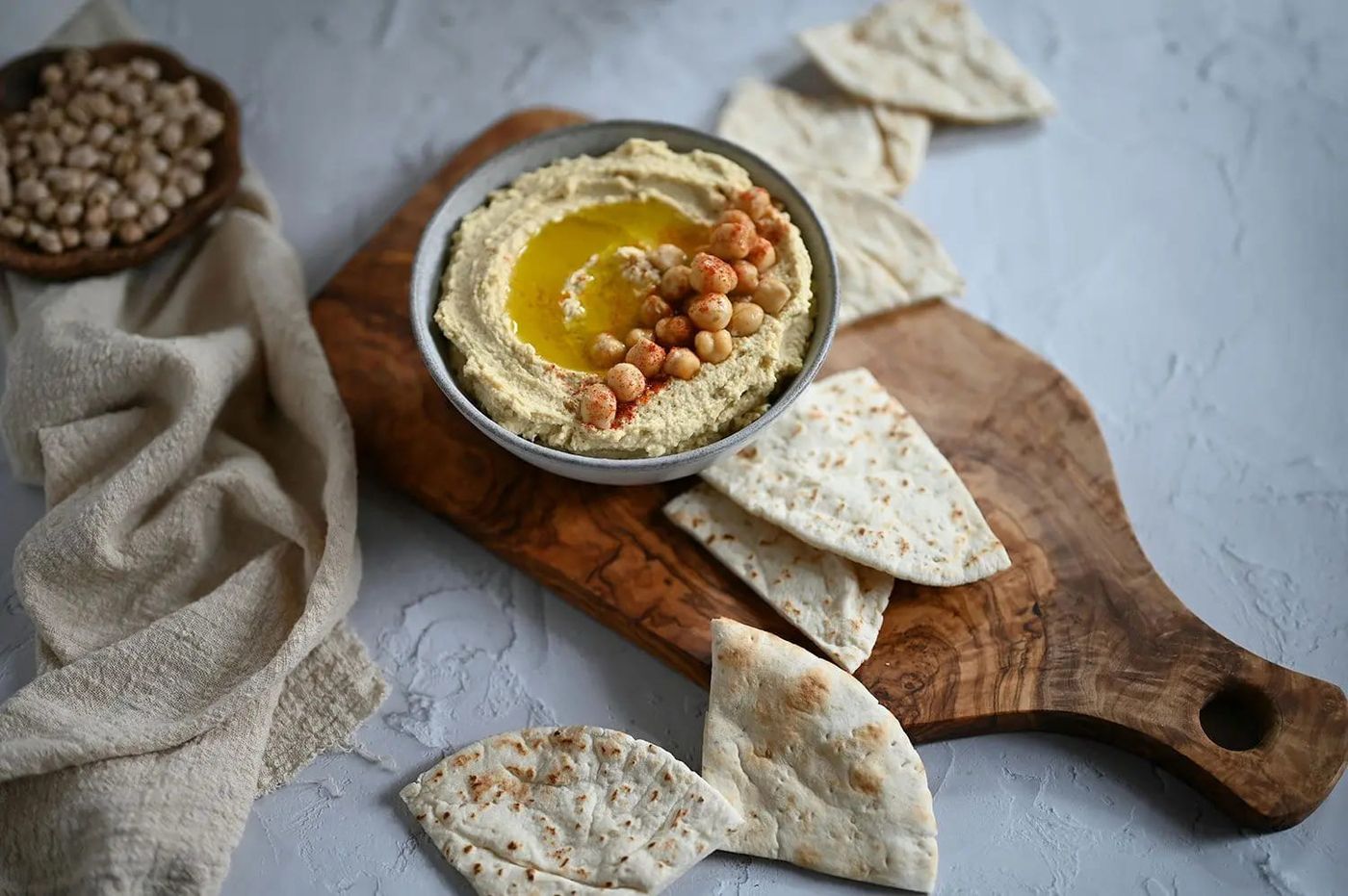 Frisch zubereiteter Hummus